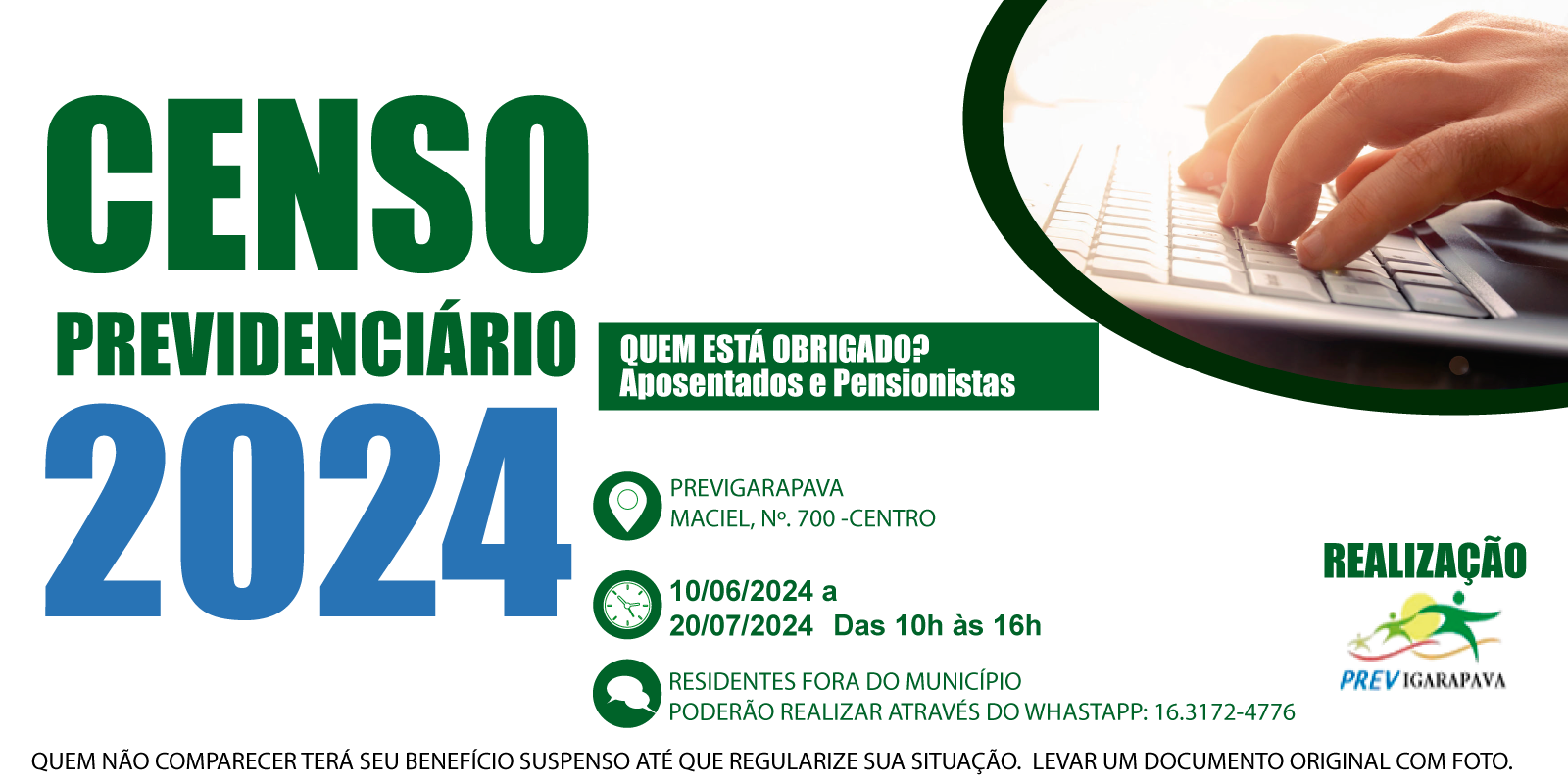 Aposentados e Pensionistas - de 10/06 a 20/07/2024